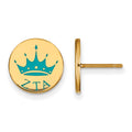 Sterling Silver Gold-plated LogoArt Zeta Tau Alpha Sorority Symbol Color Enamel Post Earrings
