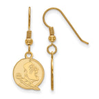 Sterling Silver Gold-plated LogoArt Florida State University Seminole Small Dangle Wire Earrings