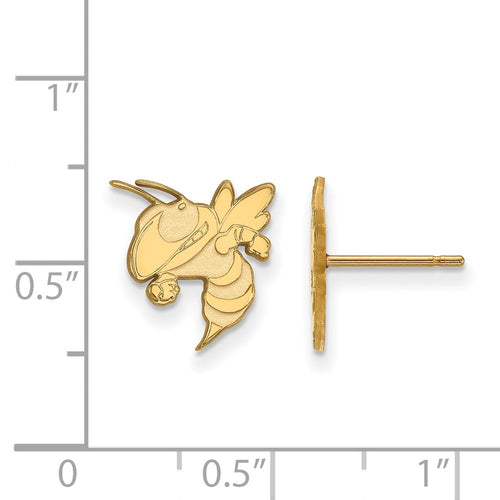 10k Gold LogoArt Georgia Institute of Technology Yellow Jacket Small Post Earrings