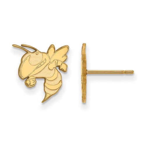 10k Gold LogoArt Georgia Institute of Technology Yellow Jacket Small Post Earrings