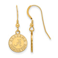 Sterling Silver Gold-plated LogoArt University of Alabama Crimson Tide Small Dangle Wire Earrings