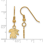 Sterling Silver Gold-plated LogoArt University of Kentucky U-K Wildcat Extra Small Dangle Wire Earrings