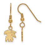 Sterling Silver Gold-plated LogoArt University of Kentucky U-K Wildcat Extra Small Dangle Wire Earrings