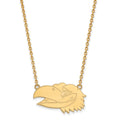 10k Gold LogoArt University of Kansas Jayhawk Large Pendant 18 inch Necklace