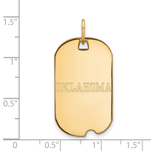 10k Gold LogoArt University of Oklahoma Small Dog Tag Pendant
