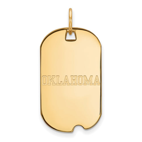 10k Gold LogoArt University of Oklahoma Small Dog Tag Pendant