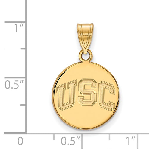 10k Gold University of Southern California U-S-C Medium Disc Pendant