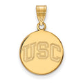 Sterling Silver Gold-plated University of Southern California U-S-C Medium Disc Pendant
