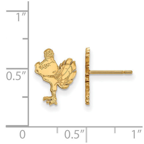 10k Gold LogoArt Virginia Tech HokieBird Small Post Earrings