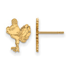 Sterling Silver Gold-plated LogoArt Virginia Tech HokieBird Small Post Earrings