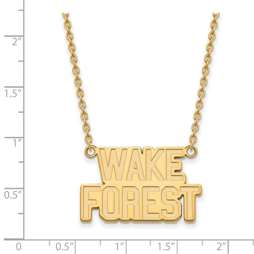 10k Gold LogoArt Wake Forest University W-F Deacon Large Pendant 18 inch Necklace