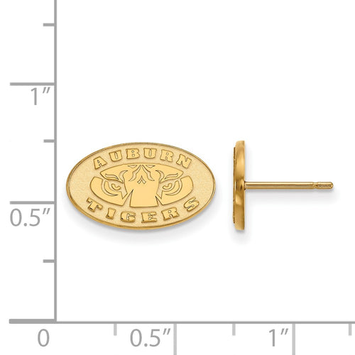 10k Gold LogoArt Auburn Tigers Extra Small Post Earrings