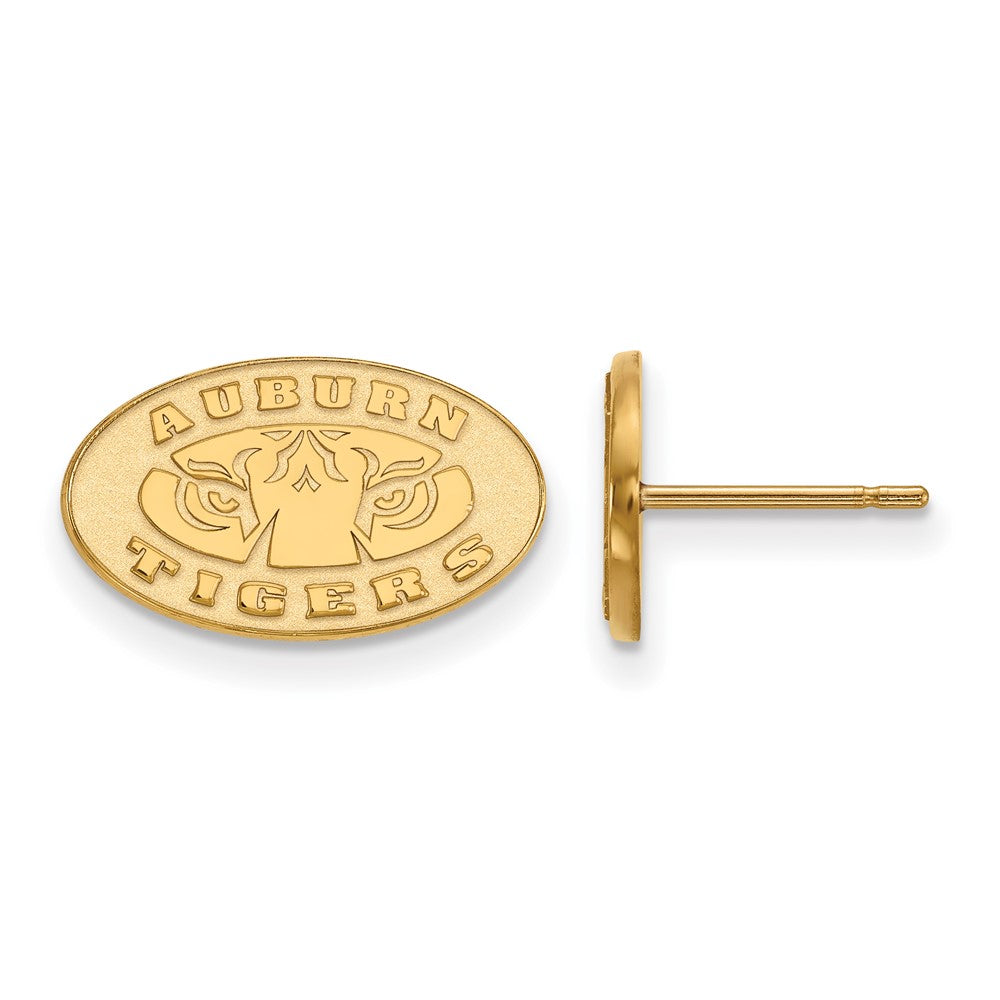 Sterling Silver Gold-plated LogoArt Auburn Tigers Extra Small Post Earrings