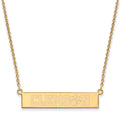 Sterling Silver Gold-plated LogoArt Clemson University Small Bar 18 inch Necklace