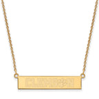 Sterling Silver Gold-plated LogoArt Clemson University Small Bar 18 inch Necklace