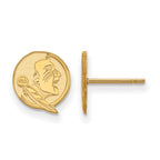 Sterling Silver Gold-plated LogoArt Florida State University Seminole Extra Small Post Earrings