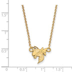 Sterling Silver Gold-plated LogoArt Georgia Institute of Technology Yellow Jacket Small Pendant 18 inch Necklace