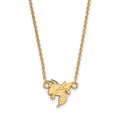 Sterling Silver Gold-plated LogoArt Georgia Institute of Technology Yellow Jacket Small Pendant 18 inch Necklace