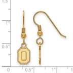 Sterling Silver Gold-plated LogoArt The Ohio State University Letter O Extra Small Dangle Wire Earrings