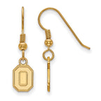 Sterling Silver Gold-plated LogoArt The Ohio State University Letter O Extra Small Dangle Wire Earrings