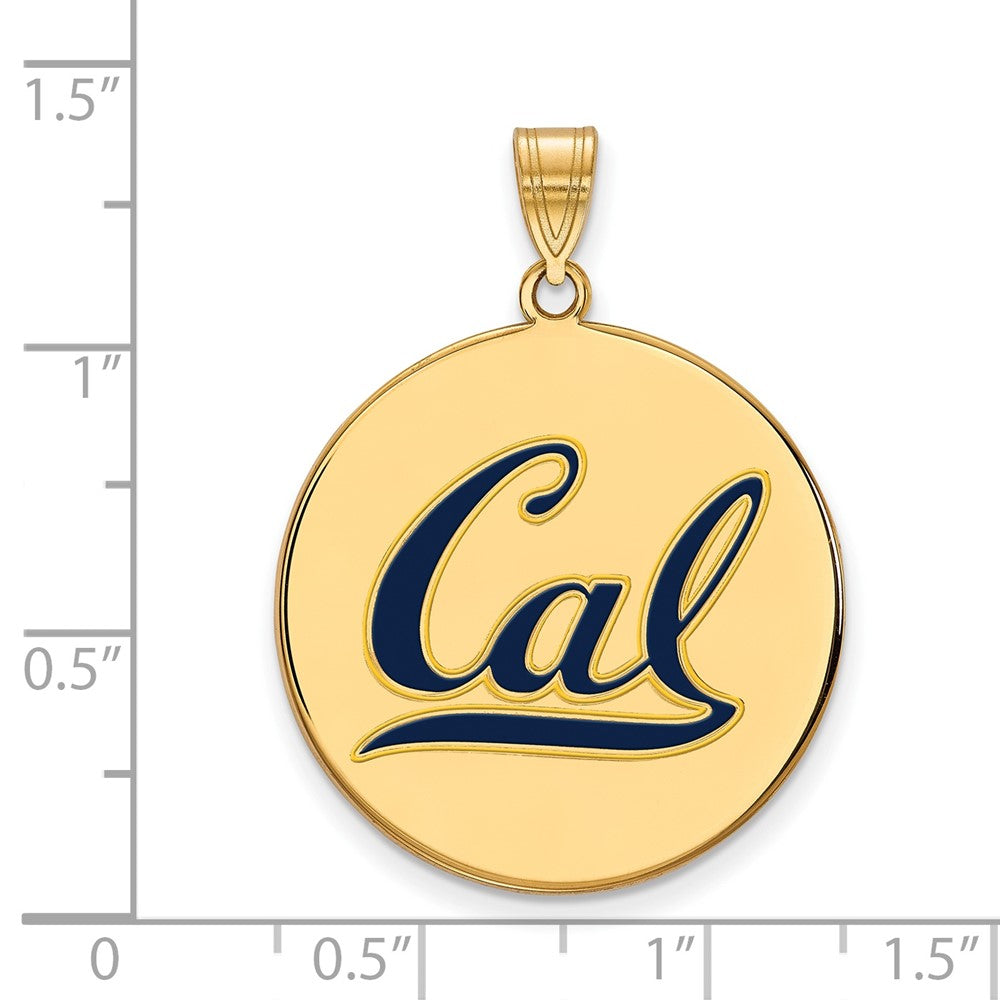 Sterling Silver Gold-plated LogoArt University of California Berkeley Extra Large Enameled Disc Pendant