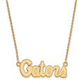 10k Gold LogoArt University of Florida Gators Script Small Pendant 18 inch Necklace