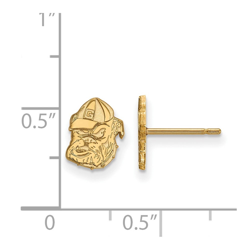 14k Gold LogoArt University of Georgia Bulldog Extra Small Post Earrings