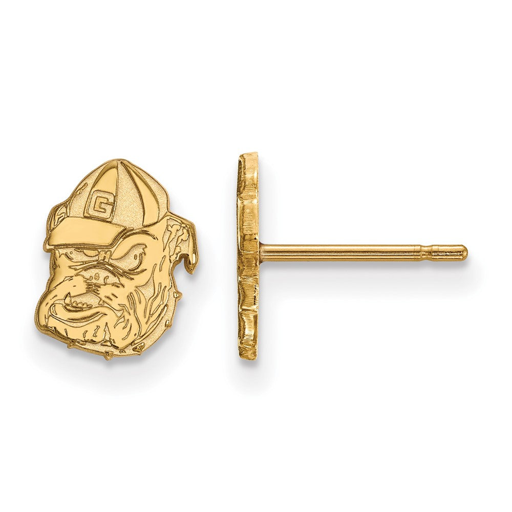 10k Gold LogoArt University of Georgia Bulldog Extra Small Post Earrings