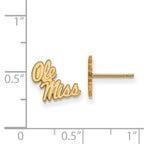14k Gold LogoArt University of Mississippi Ole Miss Extra Small Post Earrings