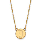 Sterling Silver Gold-plated LogoArt University of North Carolina Tar Heel Small Disc Pendant 18 inch Necklace