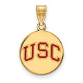 Sterling Silver Gold-plated University of Southern California U-S-C Medium Enameled Disc Pendant