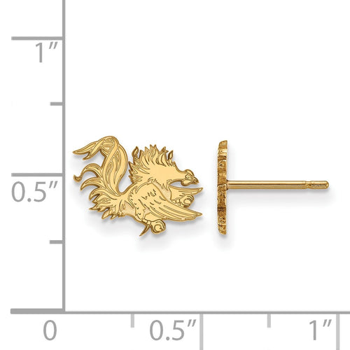 10k Gold LogoArt University of South Carolina Gamecock Extra Small Post Earrings
