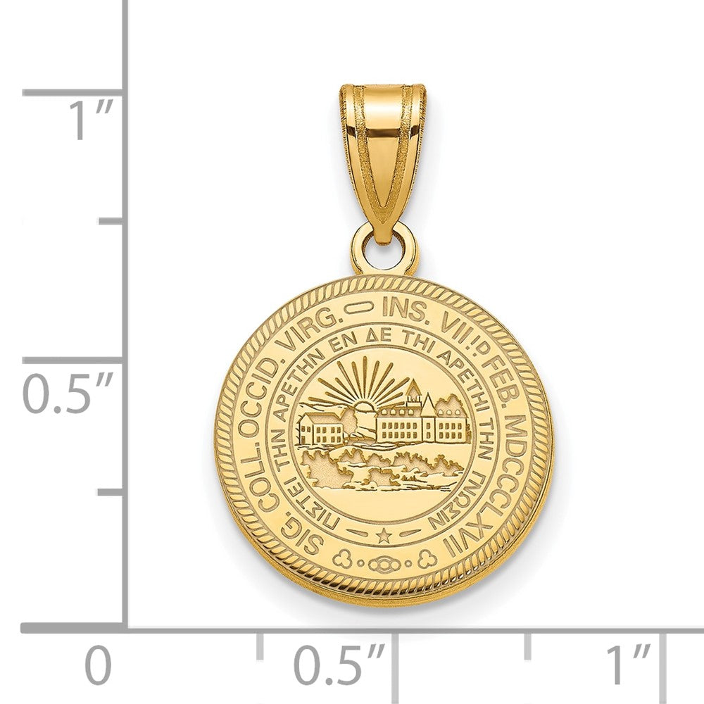 Sterling Silver Gold-plated LogoArt West Virginia University Medium Crest Pendant