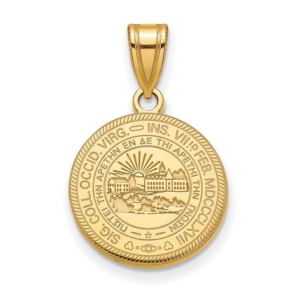 Sterling Silver Gold-plated LogoArt West Virginia University Medium Crest Pendant
