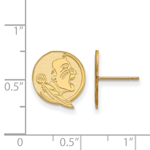 10k Gold LogoArt Florida State University Seminole Small Post Earrings