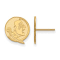 Sterling Silver Gold-plated LogoArt Florida State University Seminole Small Post Earrings