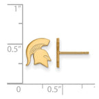 10k Gold LogoArt Michigan State University Spartan Extra Small Post Earrings