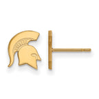 14k Gold LogoArt Michigan State University Spartan Extra Small Post Earrings