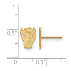 10k Gold LogoArt North Carolina State University Wolf Extra Small Post Earrings