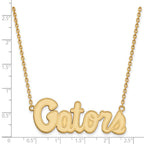 Sterling Silver Gold-plated LogoArt University of Florida Gators Script Large Pendant 18 inch Necklace