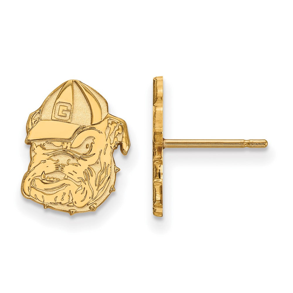 14k Gold LogoArt University of Georgia Bulldog Small Post Earrings