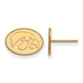 10k Gold LogoArt University of Iowa Hawk Extra Small Oval Post Earrings