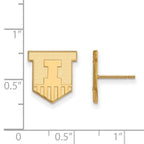 10k Gold LogoArt University of Illinois Victory Badge Small Post Earrings