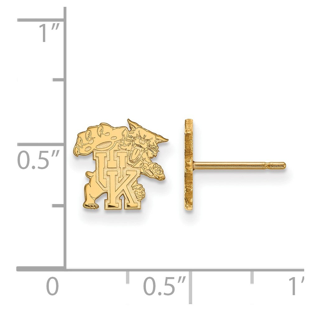 10k Gold LogoArt University of Kentucky U-K Wildcat Extra Small Post Earrings