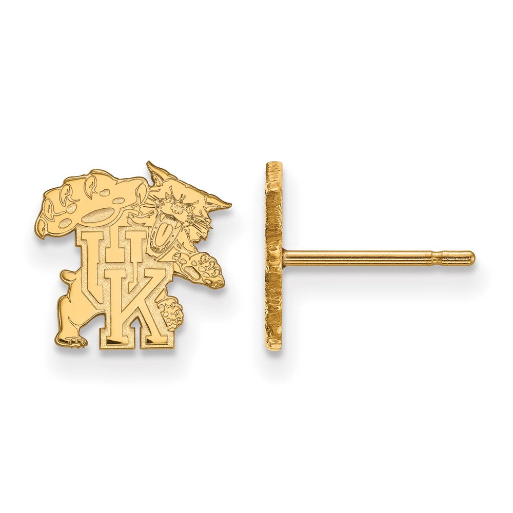 Sterling Silver Gold-plated LogoArt University of Kentucky U-K Wildcat Extra Small Post Earrings