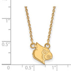 10k Gold LogoArt University of Louisville Cardinal Small Pendant 18 inch Necklace