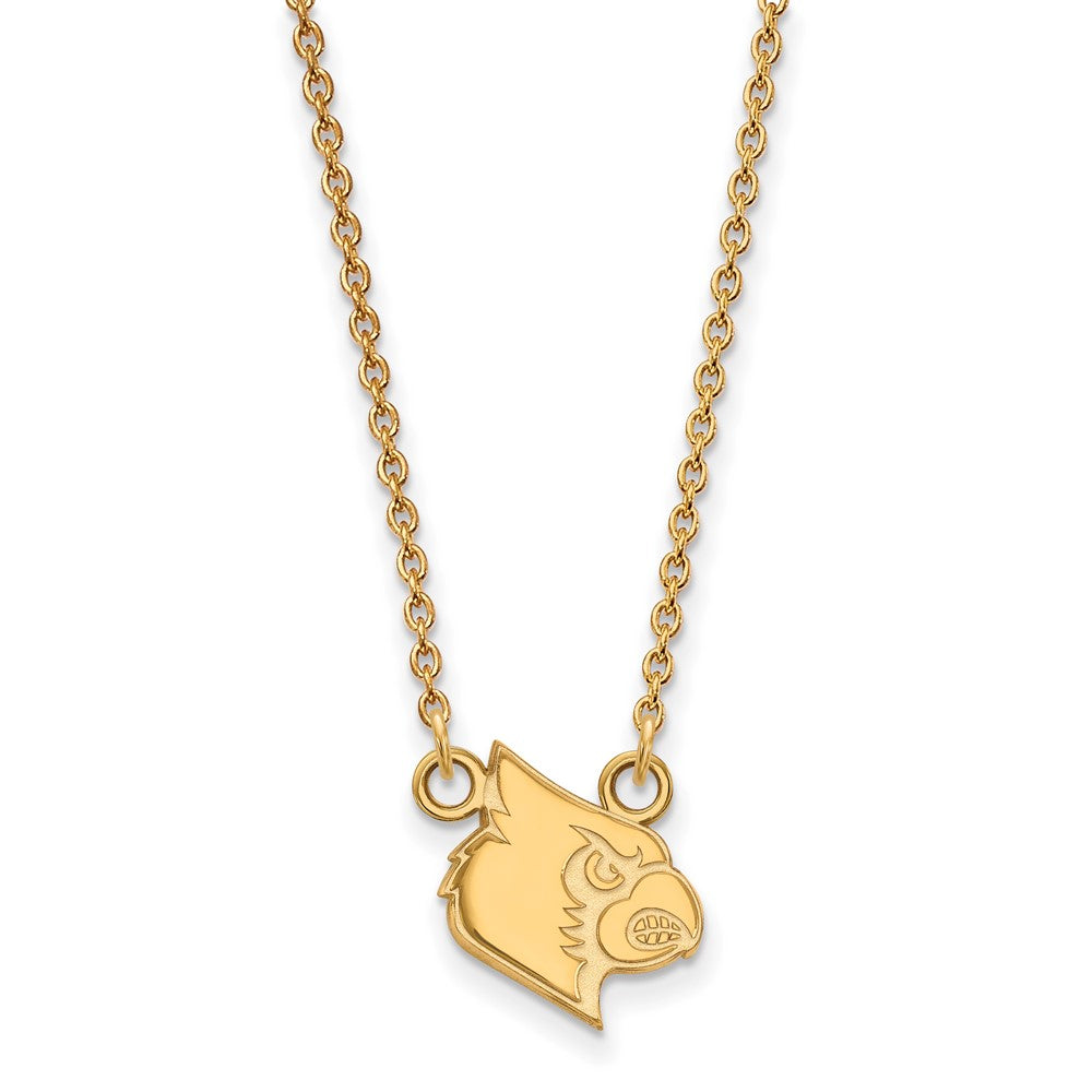 10k Gold LogoArt University of Louisville Cardinal Small Pendant 18 inch Necklace