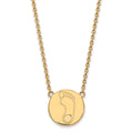 Sterling Silver Gold-plated LogoArt University of North Carolina Tar Heel Large Disc Pendant 18 inch Necklace