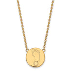 Sterling Silver Gold-plated LogoArt University of North Carolina Tar Heel Large Disc Pendant 18 inch Necklace
