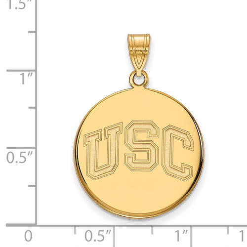 10k Gold University of Southern California U-S-C Large Disc Pendant